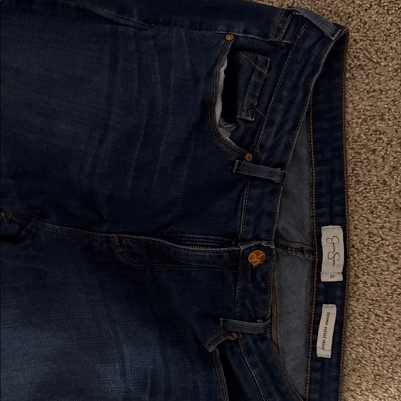 Jessica Simpson Indigo Boyfriend Jeans size 32 or 14 dark Blue - Picture 2 of 5